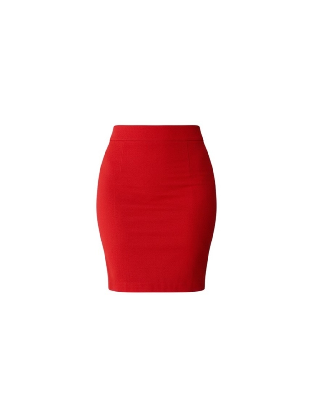 St. John Red Knit Pencil Skirt